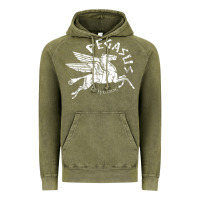 Vintage Olive ivory pegasus Vintage Hoodie - linhVisuals