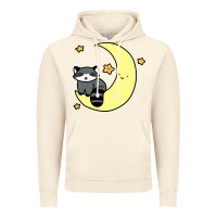 Vintage Artic crescent moon raccoon Vintage Hoodie - linhVisuals