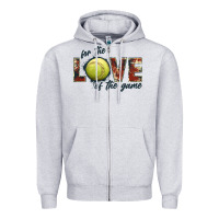 Heather Grey softball love of the game Zipper Hoodie - JahusDesignShop