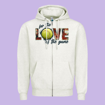 Softball Love Of The Game Zipper Hoodie Designed By Jahusdesignshop