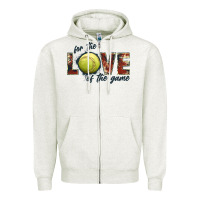 Oatmeal Heather softball love of the game Zipper Hoodie - JahusDesignShop