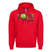 Red softball love of the game Zipper Hoodie - JahusDesignShop