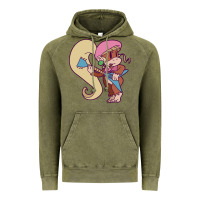 Vintage Olive cute guitarist dixie kong Vintage Hoodie - linhVisuals