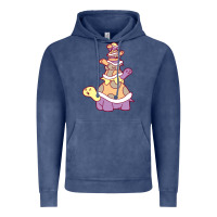 Vintage Denim cute turtle stack Vintage Hoodie - linhVisuals