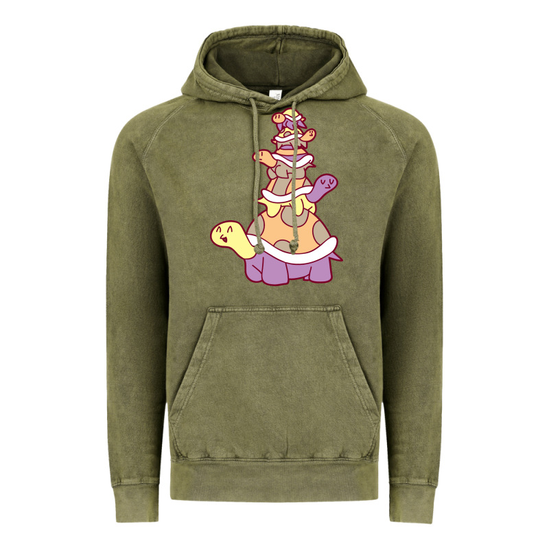 Cute Turtle Stack Vintage Hoodie by linhVisuals | Teevron