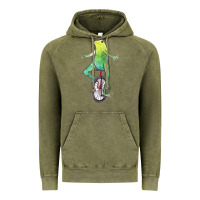 Vintage Olive dat boi watercolor unicycle frog Vintage Hoodie - linhVisuals