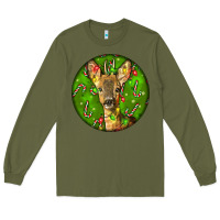 Army Green red brocket deer christmas Long Sleeve Tee - LillyAllenDesigns