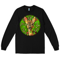 Black red brocket deer christmas Long Sleeve Tee - LillyAllenDesigns