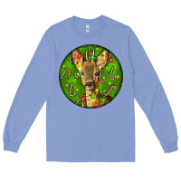 Colony Blue red brocket deer christmas Long Sleeve Tee - LillyAllenDesigns