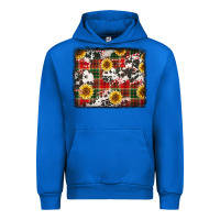 Cobalt cowhide sunflowers candy canes Christmas background Urban Hoodie - Jasminsmagicworld