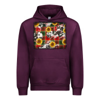 Mauve Wine cowhide sunflowers candy canes Christmas background Urban Hoodie - Jasminsmagicworld
