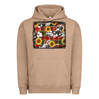Pigment Burro cowhide sunflowers candy canes Christmas background Urban Hoodie - Jasminsmagicworld