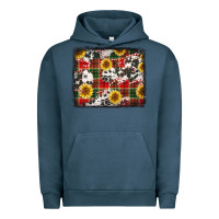 Pigment Midnight Navy cowhide sunflowers candy canes Christmas background Urban Hoodie - Jasminsmagicworld