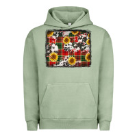Pigment Oil Green cowhide sunflowers candy canes Christmas background Urban Hoodie - Jasminsmagicworld
