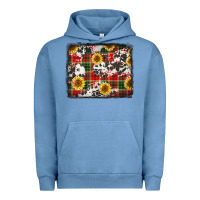 Pigment Pebble Blue cowhide sunflowers candy canes Christmas background Urban Hoodie - Jasminsmagicworld