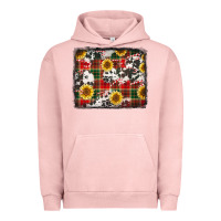 Pigment Salmon cowhide sunflowers candy canes Christmas background Urban Hoodie - Jasminsmagicworld