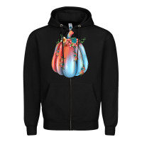 Black flowers pumpkin Zipper Hoodie - JahusDesignShop