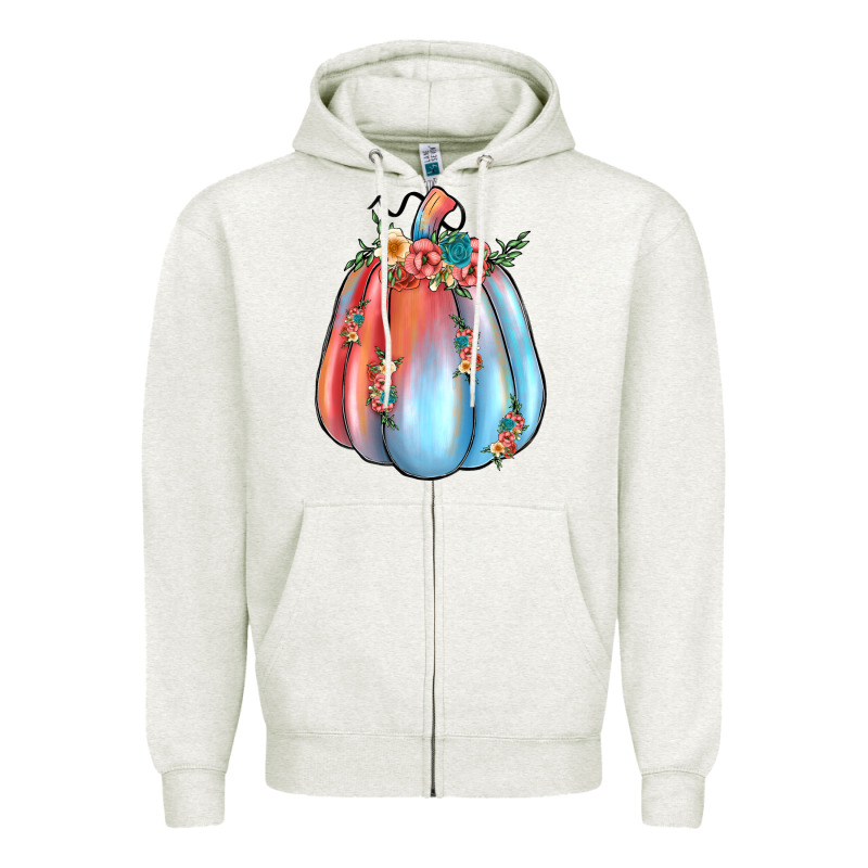 Flowers Pumpkin Zipper Hoodie by JahusDesignShop | Teevron