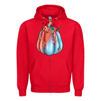 Red flowers pumpkin Zipper Hoodie - JahusDesignShop