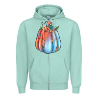 Seafoam flowers pumpkin Zipper Hoodie - JahusDesignShop