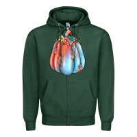 Sports Green flowers pumpkin Zipper Hoodie - JahusDesignShop
