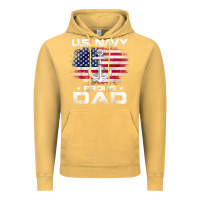 Vintage Mustard u.s navy proud dad with american flag gift veteran day t shirt Vintage Hoodie - linhVisuals