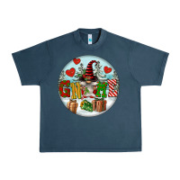 Midnight Navy Christmas Gnome Urban Heavy Tee - FaDigitalArtStudio