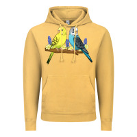 Vintage Mustard cute budgies Vintage Hoodie - linhVisuals