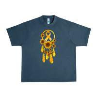 Midnight Navy childhood cancer awareness dreamcatcher Urban Heavy Tee - Jasminsmagicworld