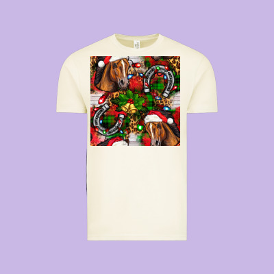 Christmas Horse Leopard Vintage Tee Designed By Fadigitalartstudio