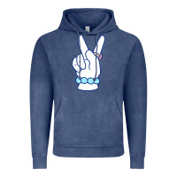 Vintage Denim girl peace sign Vintage Hoodie - linhVisuals