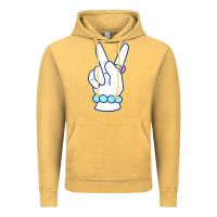 Vintage Mustard girl peace sign Vintage Hoodie - linhVisuals