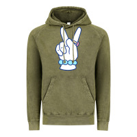 Vintage Olive girl peace sign Vintage Hoodie - linhVisuals