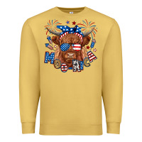 Antique Gold moo rica highland cow Premium Sweatshirt - RanaPortraitStore