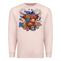 Pale Pink moo rica highland cow Premium Sweatshirt - RanaPortraitStore