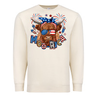 Sandshell moo rica highland cow Premium Sweatshirt - RanaPortraitStore