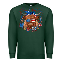 Sports Green moo rica highland cow Premium Sweatshirt - RanaPortraitStore