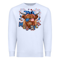 White moo rica highland cow Premium Sweatshirt - RanaPortraitStore