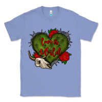 Colony Blue love is wild with bullskull olivia Classic Tee - OliviaCreatesArt