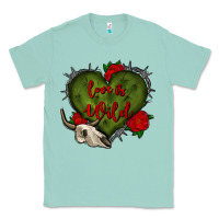 Seafoam love is wild with bullskull olivia Classic Tee - OliviaCreatesArt