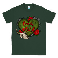 Sports Green love is wild with bullskull olivia Classic Tee - OliviaCreatesArt