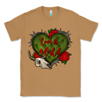 Toasted Coconut love is wild with bullskull olivia Classic Tee - OliviaCreatesArt