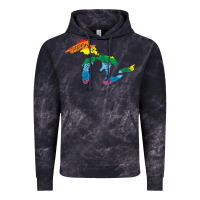 Cloud Black all michigan great lakes rainbow colors Vintage Hoodie - linhVisuals