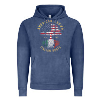 Vintage Denim american grown italian roots italy flag vintage tree Vintage Hoodie - linhVisuals