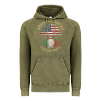 Vintage Olive american grown italian roots italy flag vintage tree Vintage Hoodie - linhVisuals