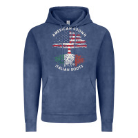 Vintage Denim american grown italian roots usa italy flag tree Vintage Hoodie - linhVisuals