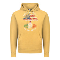 Vintage Mustard american grown italian roots usa italy flag tree Vintage Hoodie - linhVisuals
