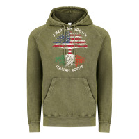 Vintage Olive american grown italian roots usa italy flag tree Vintage Hoodie - linhVisuals