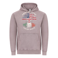 Vintage Zinc american grown italian roots usa italy flag tree Vintage Hoodie - linhVisuals