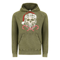 Vintage Olive bah humbug skull santa hat christmas funny quote Vintage Hoodie - linhVisuals